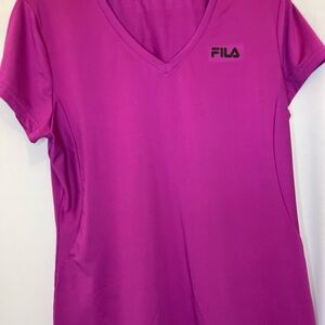 Fila V-Neck, Short Sleeve Athletic Tee